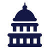 Government icon showing a classical columned building symbolizing governance, public administration, and official institutions.